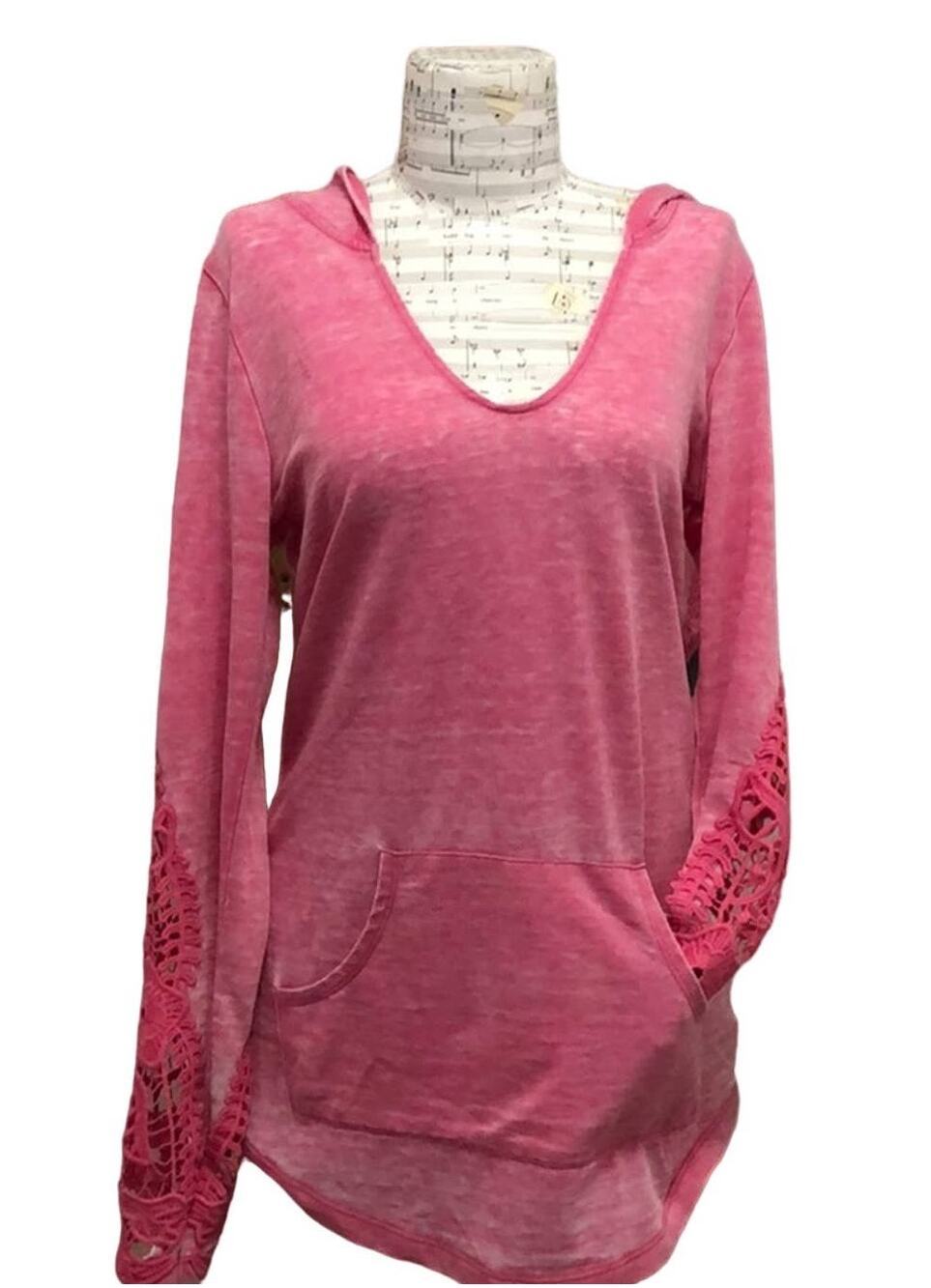 Decree Pink lightweight Hoodie Embellished T-Shirt size Small